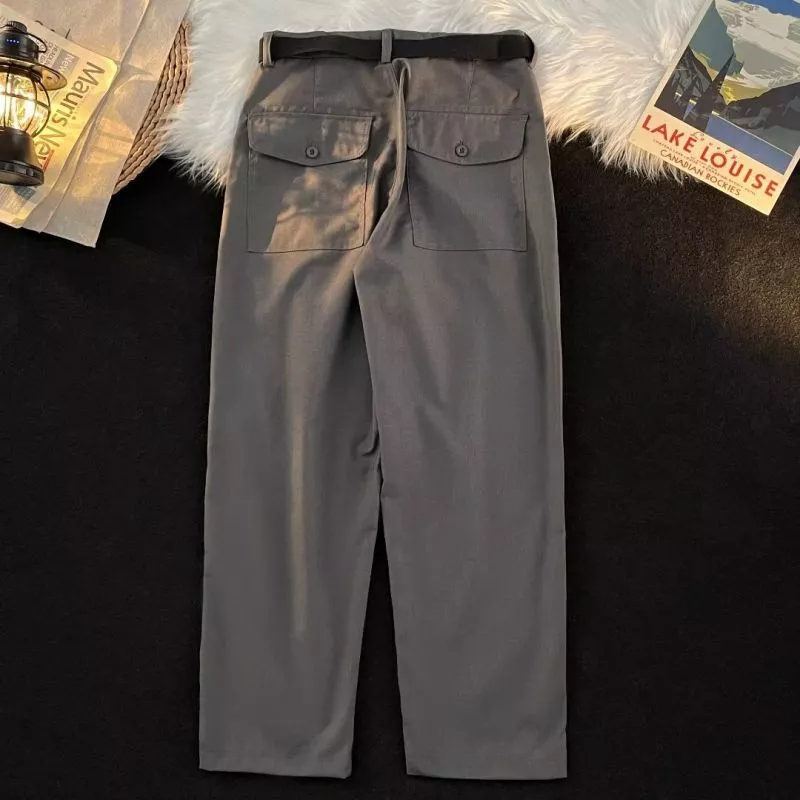 Quần Dài Ống Đứng Có Thắt Lưng Phong Cách Hàn Quốc Hợp Thời Trang Xuân Hè Cho Nam