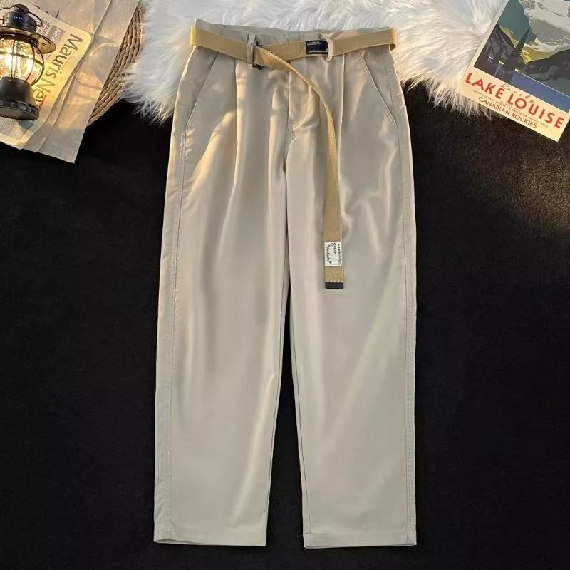 Quần Dài Ống Đứng Có Thắt Lưng Phong Cách Hàn Quốc Hợp Thời Trang Xuân Hè Cho Nam