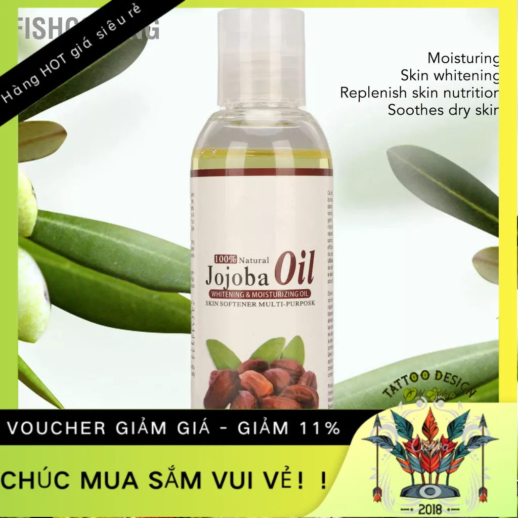 FishComing 100ml Dầu Jojoba Dưỡng Thể Tinh Ẩm Sáng Da Massage