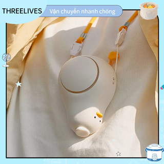 Quạt Đeo Cổ cổ treo dây buộc có thể điều chỉnh, Quạt Đeo Cổ hình vịt hoạt hình dễ thương, Quạt mini tháp không cánh THREELIVES