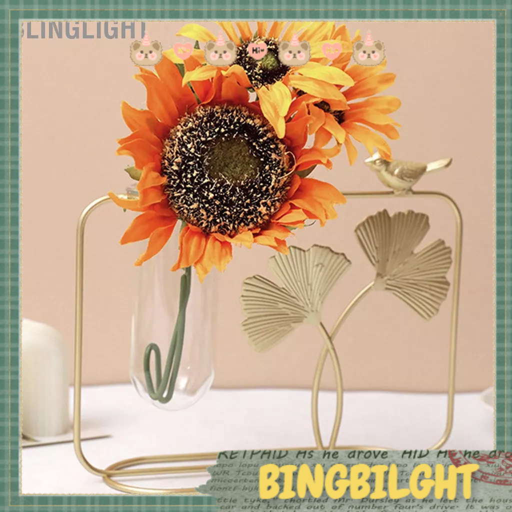 Blinglight Thủy Canh Bình Tinh Chất Liệu Sắt Phong Cách Đơn Giản Kim Loại Hình Lá Trang Trí Bàn Làm Đồ Chụp Ảnh Đạo Cụ