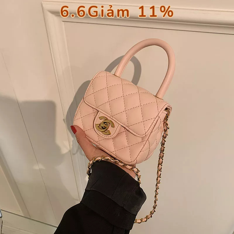 ❤ Túi xách nữ thời trang mini Quảng Châu Chânel quai xách đeo chéo dây xích phối da Bag