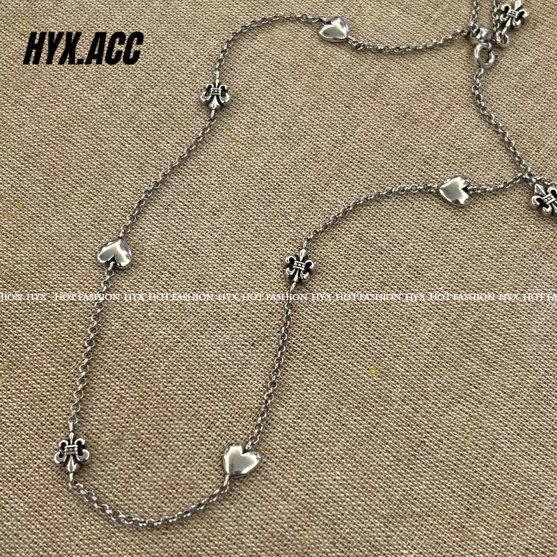 Vòng cổ Cổ điển Dây Chuyền Neo Thuyền Hình Trái Tim Không phai màu