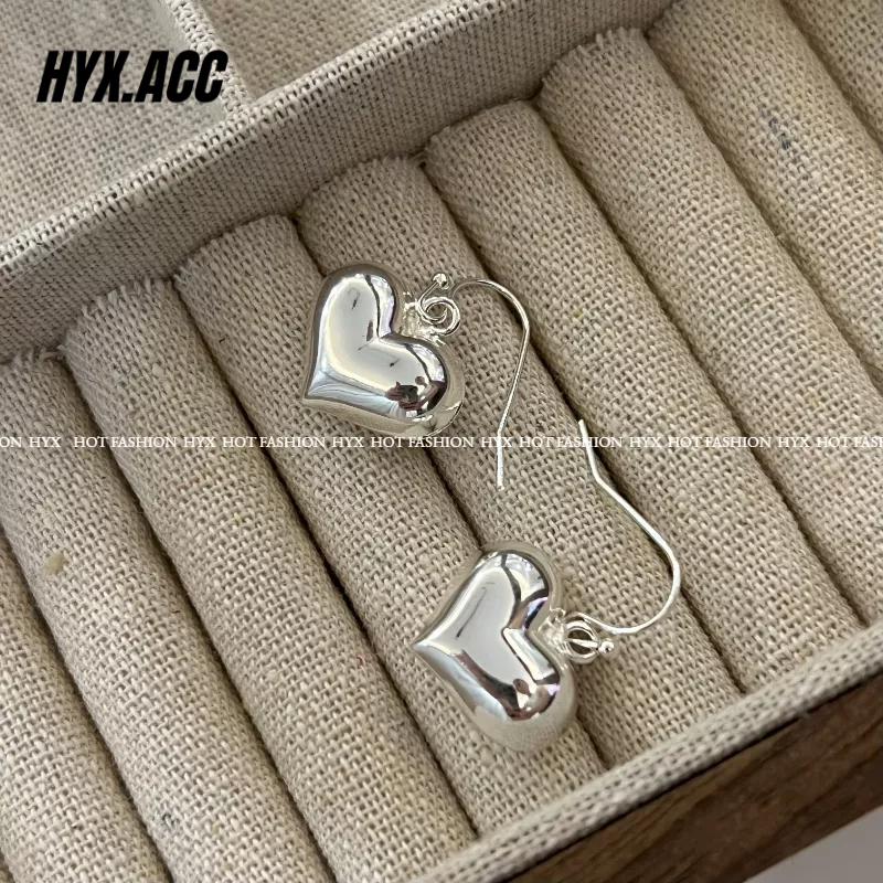 Bông Tai Hình Trái Tim Ba Chiều Phong Cách Hàn Quốc Cho Nữ