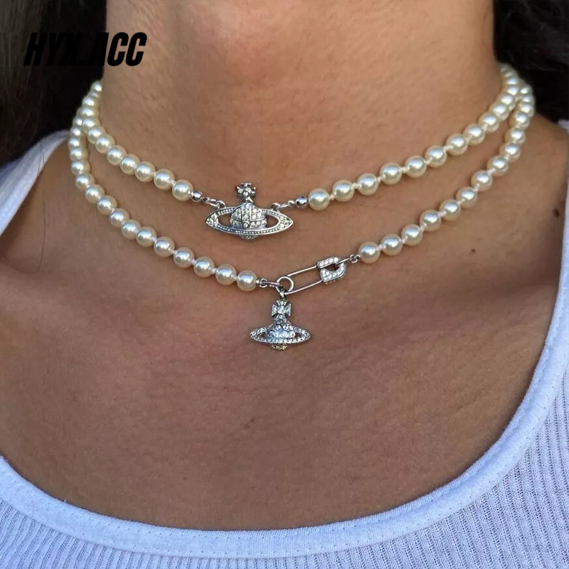 Vòng cổ HợP Kim ĐíNh NgọC Trai Giả Xinh XắN