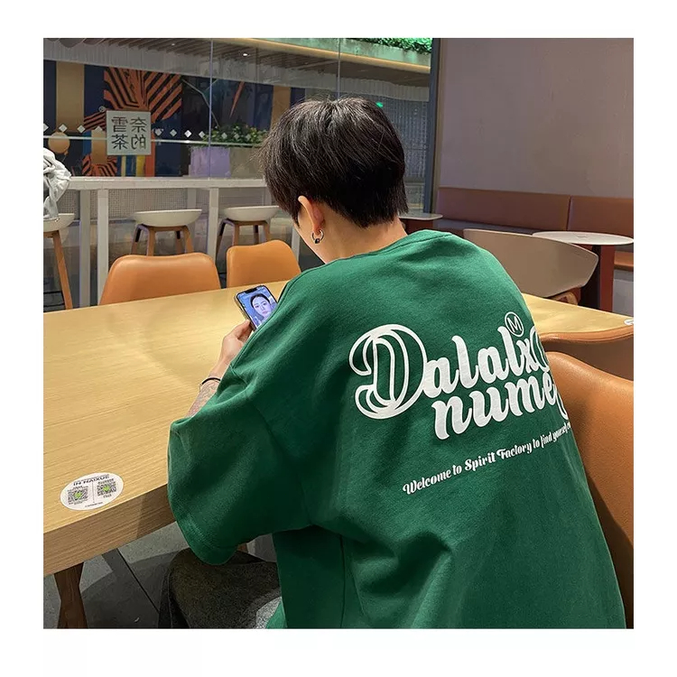 Áo Thun Cotton Ngắn Tay Dáng Rộng Phong Cách Đường Phố Mỹ Thời Trang Mùa Hè Cho Nam