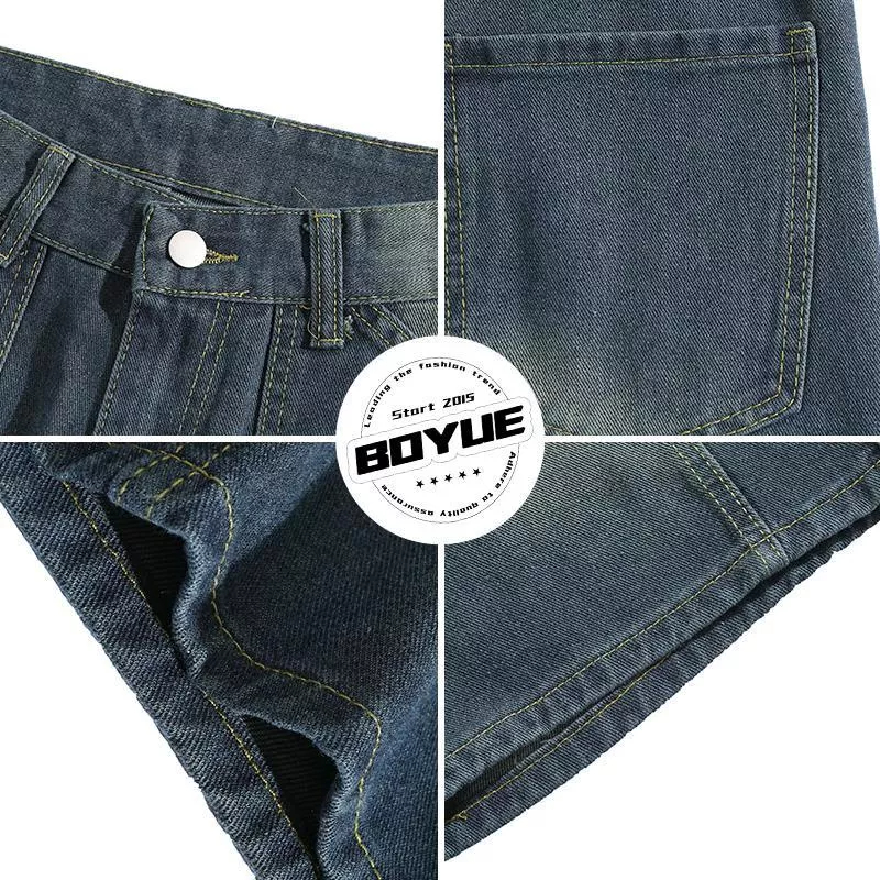 Quần Short Jean Ống Rộng Ba Chiều Phong Cách Hip Hop Nhật Bản Thời Trang Mùa Hè Cho Nam Và Nữ