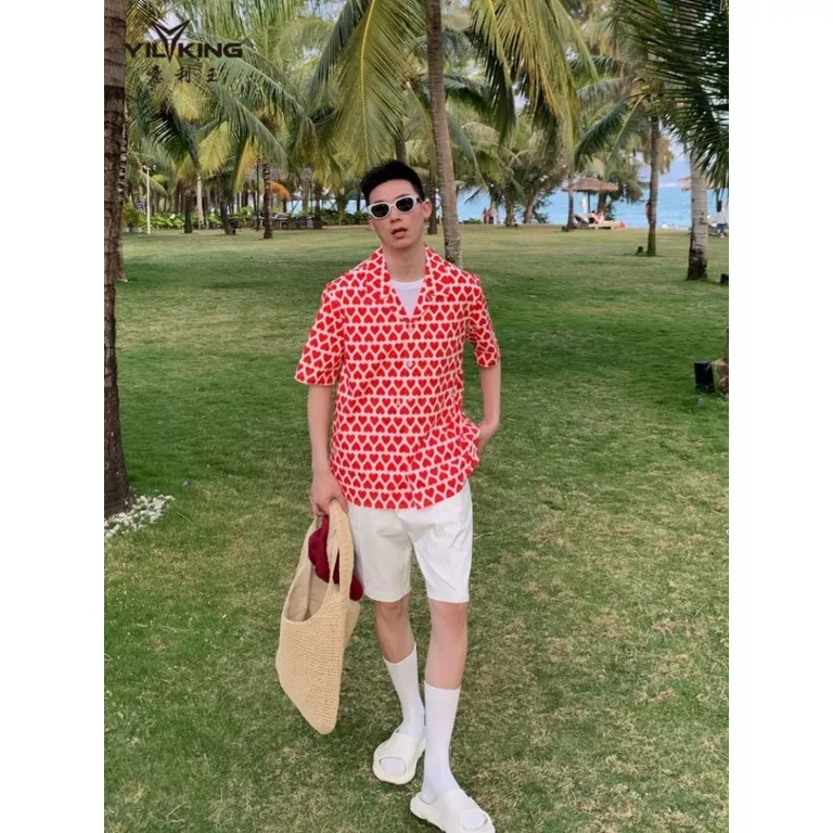 Áo Sơ Mi Tay Ngắn Phong Cách Hàn Quốc Sang Trọng Thời Trang Mùa Hè 2023 Cho Nam