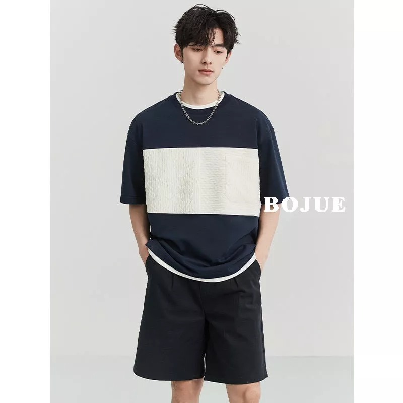 Áo Thun Tay Ngắn Cổ Tròn In Số 23 Màu Sắc Tương Phản Thời Trang Mùa Hè Cho Nam