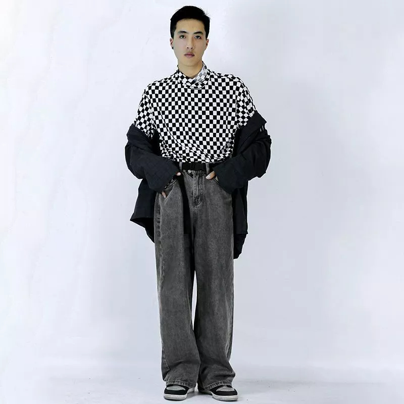 Hàng Mới Về Mới Quần Jeans Dài Ống Rộng Thời Trang Cho Nam Nữ