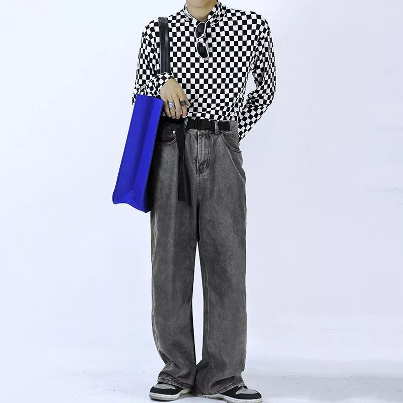 Hàng Mới Về Mới Quần Jeans Dài Ống Rộng Thời Trang Cho Nam Nữ