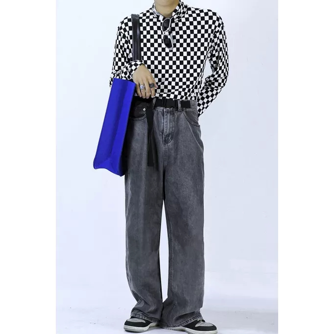 Hàng Mới Về Mới Quần Jeans Dài Ống Rộng Thời Trang Cho Nam Nữ