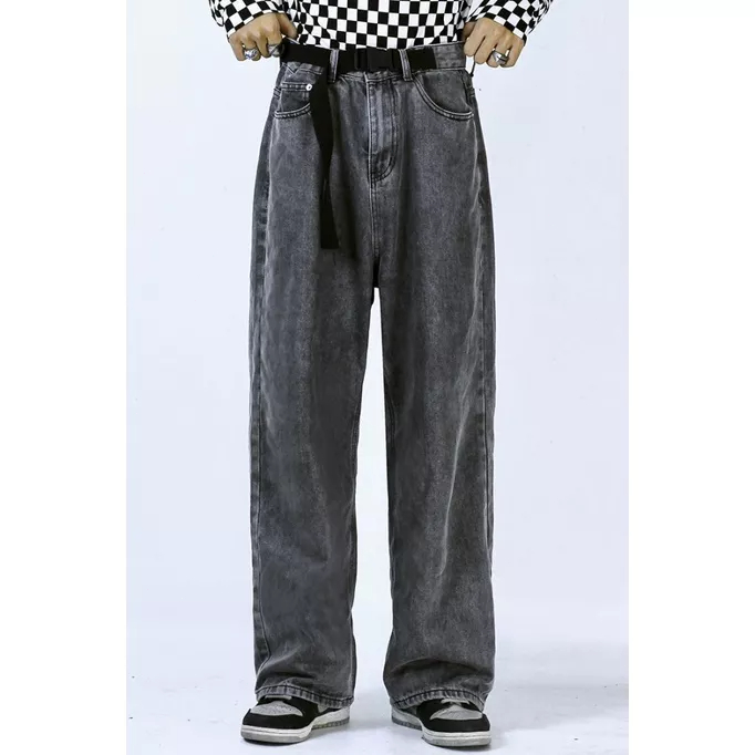 Hàng Mới Về Mới Quần Jeans Dài Ống Rộng Thời Trang Cho Nam Nữ