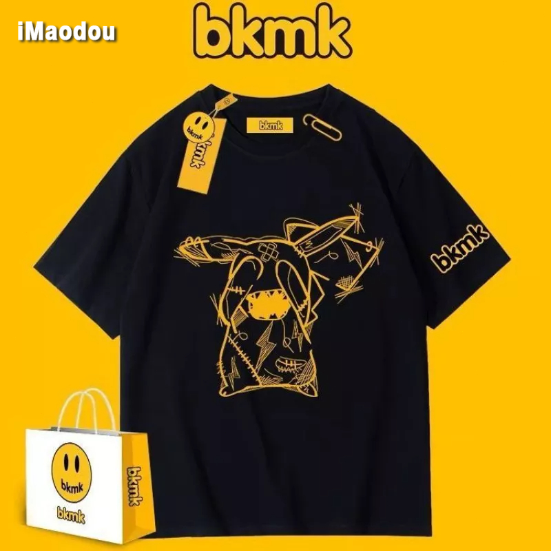 Áo Thun Cotton Ngắn Tay Dáng Rộng In Hình Mặt Cười Phong Cách Retro Hip Hop Cá Tính Cho Nam