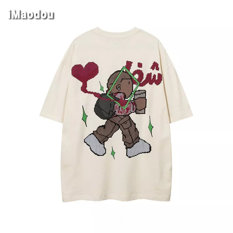 Áo Thun Tay Lỡ Dáng Rộng 240g Chất Liệu Cotton Nguyên Chất In Họa Tiết Phong Cách Hip Hop Thời Trang Cho Nam