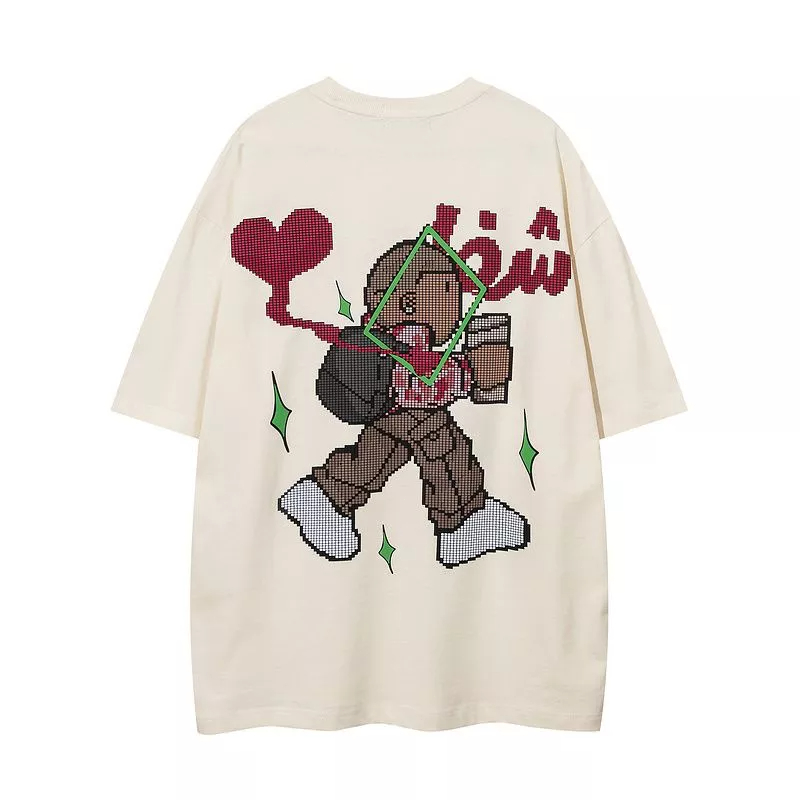 Áo Thun Tay Lỡ Dáng Rộng 240g Chất Liệu Cotton Nguyên Chất In Họa Tiết Phong Cách Hip Hop Thời Trang Cho Nam