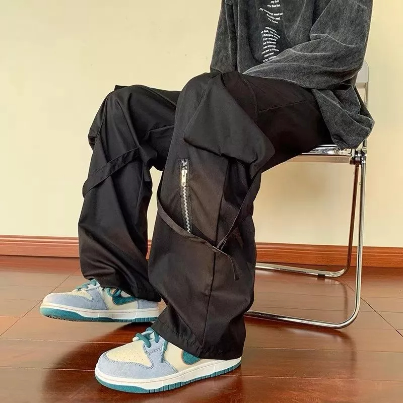 Quần Dài Ống Đứng Màu Trơn Đơn Giản Phong Cách Harajuku Trẻ Trung Thời Trang Cho Nam