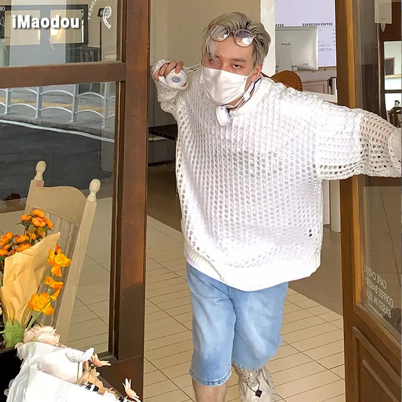 Áo Sweater Cổ Tròn Tay Dài Dáng Rộng Thời Trang Mùa Hè Cho Nam Giới