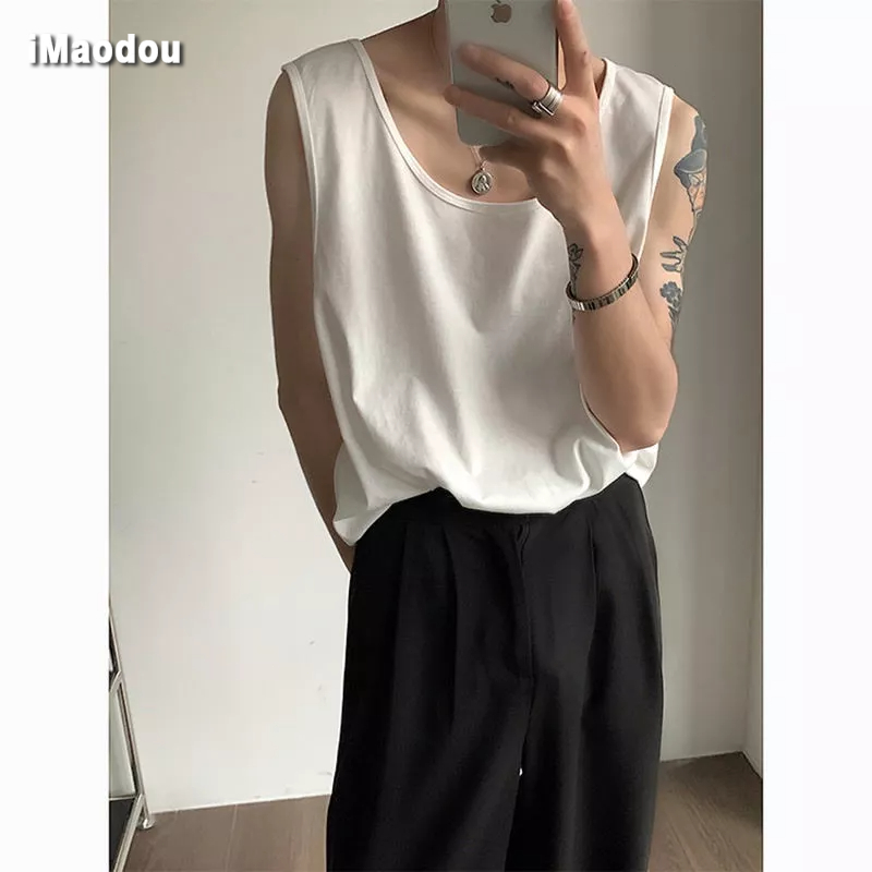 Áo Thun Thể Thao Sát Nách Cổ Thấp Thời Trang Xuân Thu Cho Nam