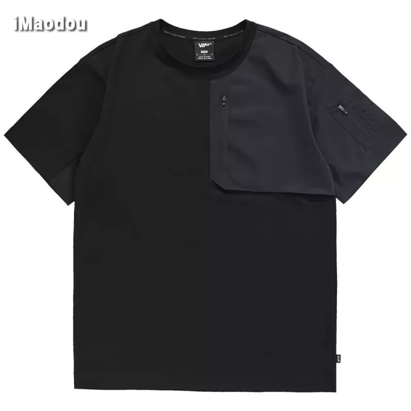 Áo Thun Cotton Ngắn Tay Cổ Tròn Giả Hai Lớp Thời Trang Mùa Hè Cho Nam