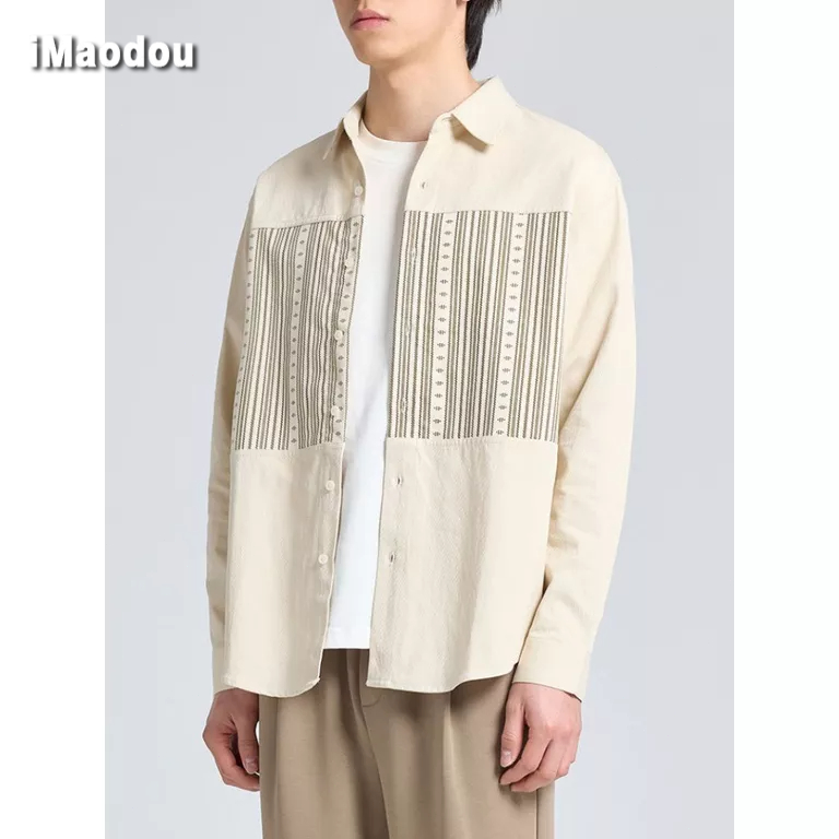Áo Sơ Mi Nam Dài Tay Họa Tiết Kẻ Sọc Phong Cách Hong Kong Thời Trang Xuân Thu 2023