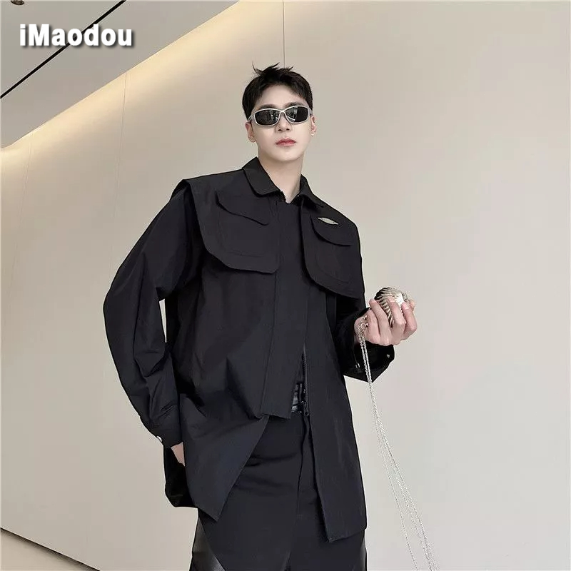 Áo Khoác Sơ Mi Cao Cấp Phong Cách Quân Đội Đường Phố Cá Tính Cho Nam