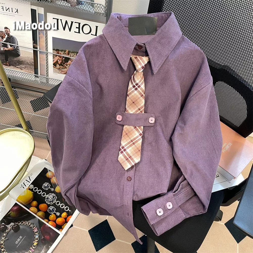 Áo Sơ Mi Tay Dài Vải Nhung Phong Cách Hong Kong Thời Trang Xuân Thu Cho Cặp Đôi