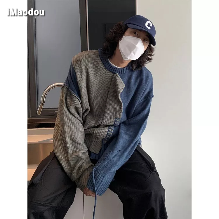 Áo Sweater Dệt Kim Thiết Kế Dáng Rộng Phong Cách Retro Mỹ Thời Trang Thu Đông Hàng Mới 2022