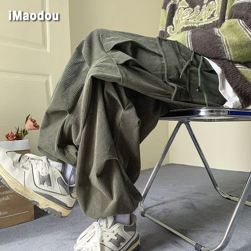 Quần Dài Ống Rộng Plus Size Phong Cách Đường Phố Nhật Bản Cá Tính Cho Nam