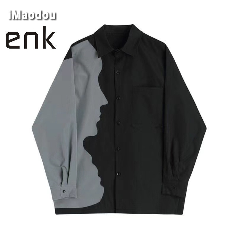 Áo Sơ Mi Tay Dài Phối Màu Tương Phản Thời Trang Xuân Thu 2022 Cho Nam Và Nữ