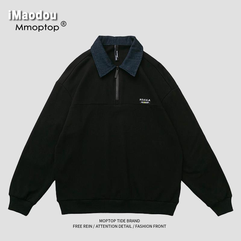 Áo Khoác Jean Tay Dài Có Khóa Kéo Dáng Rộng Thời Trang Thu Đông Cho Nam