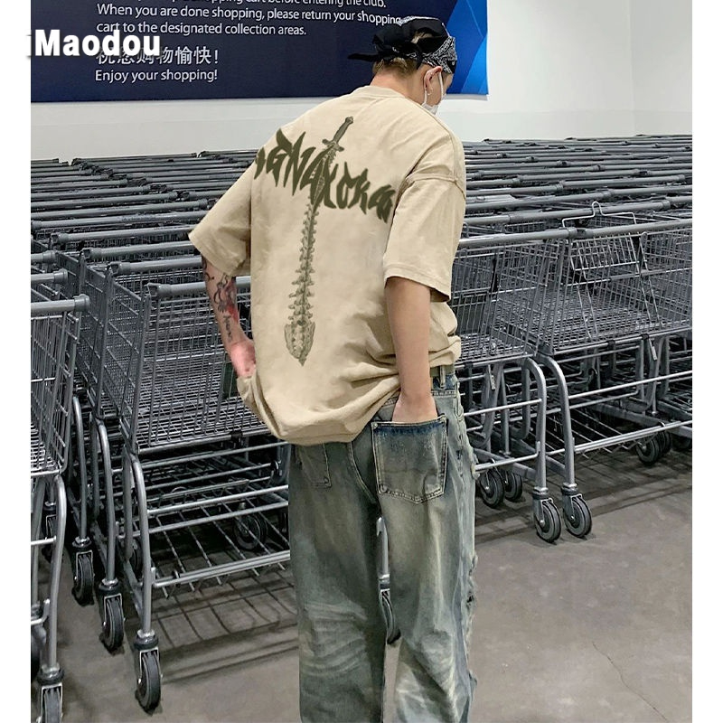 Áo Thun Tay Ngắn In Chữ Phong Cách hip hop Thời Trang Cho Nam