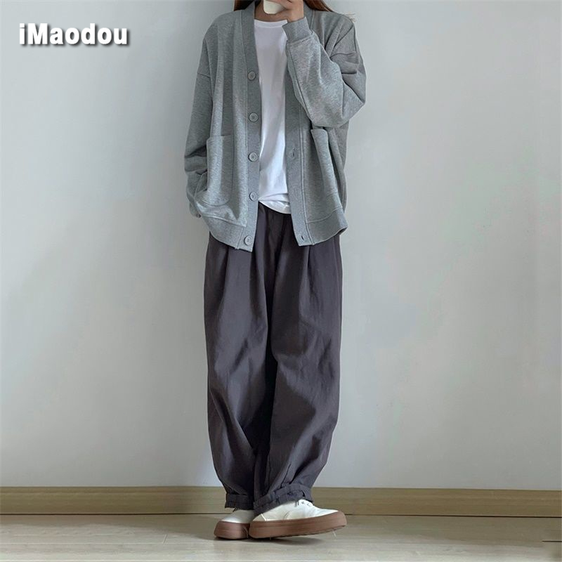 Quần Dài Ống Rộng Màu Sắc retro Phong Cách Nhật Bản Cho Nam