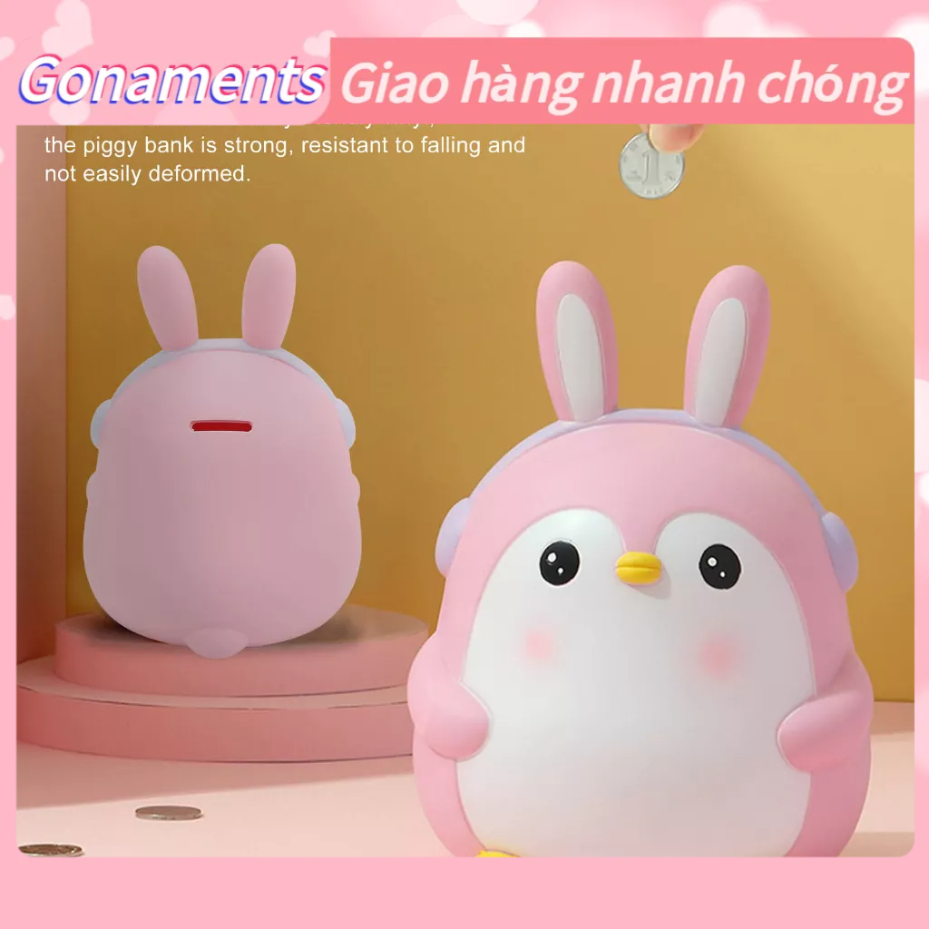 Ống Heo Tiết Kiệm Chống Sốc Hình Chú Vịt Dễ Thương Ống heo tiết kiệm chống rơi vỡ cỡ lớn kiểu dáng động để trang trí bàn Gonaments O.