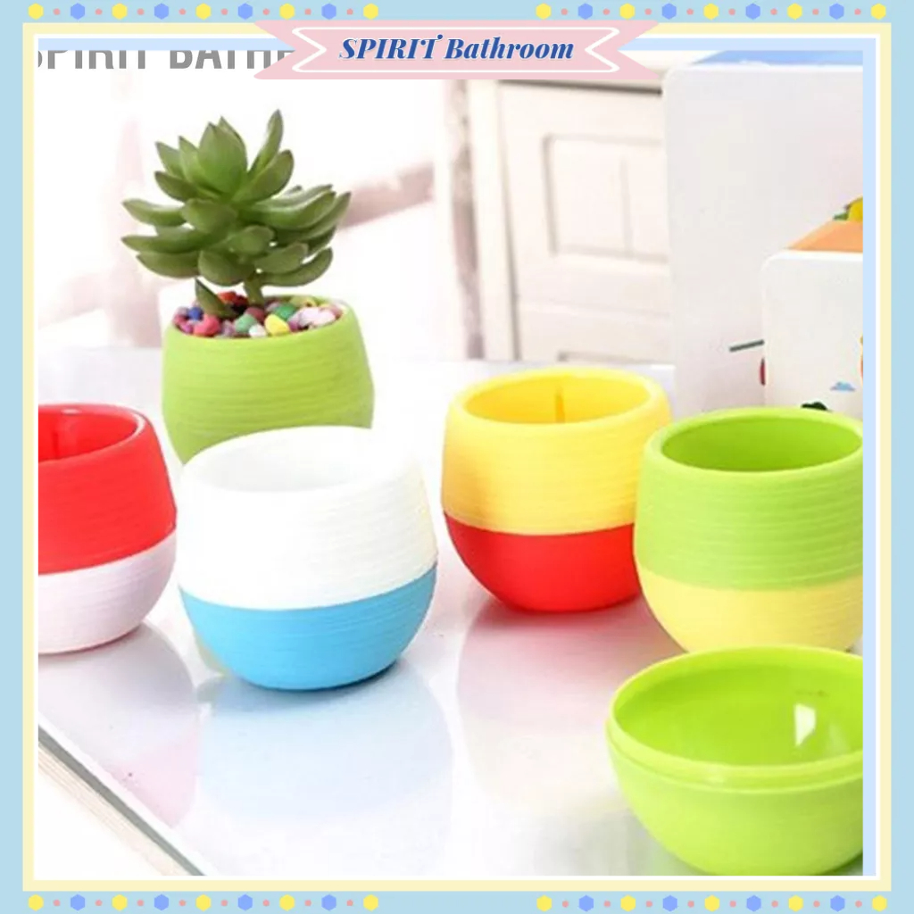 SPIRIT Bathroom Chậu Mọng Nước Mini Cây Giống Hoa Hộp Nhựa Cho Vườn Sân Ban Công