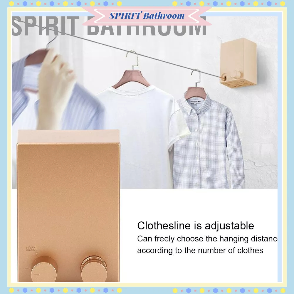 SPIRIT Bathroom Dây phơi quần áo có thể thu vào bằng thép không gỉ trong nhà ngoài trời đồ dùng cho gia đình