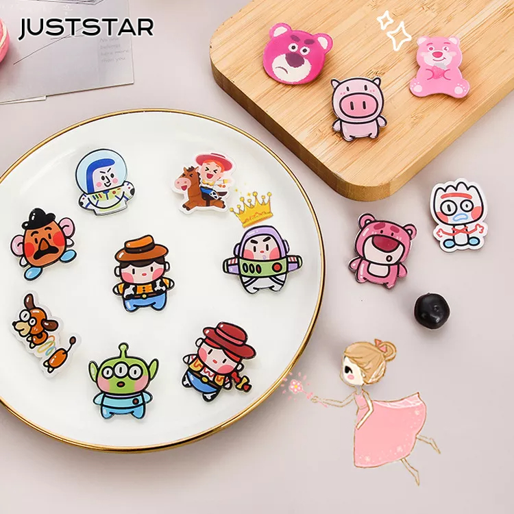 JUST STAR Móc Treo Túi Đựng Bút Hình Gấu Dâu Hoạt Hình Đáng Yêu