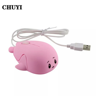 CHUYI Chuột Quang Máy Tính Có Dây USB 1200 DPI Hình Cá Heo Phát Sáng Cho Laptop PC Notebook