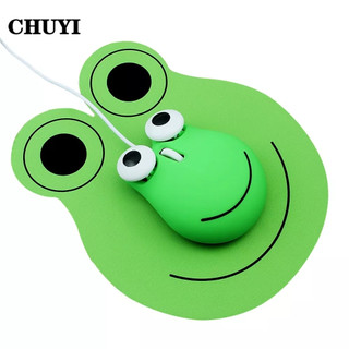 CHUYI Chuột Máy Tính Có Dây 1600 DPI 3D Hình Ếch Dễ Thương