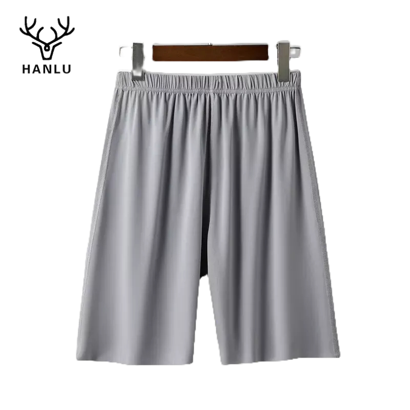 Quần short ngủ HANLU dáng rộng không đường may thoải mái thoáng khí mặc ở nhà cho nam