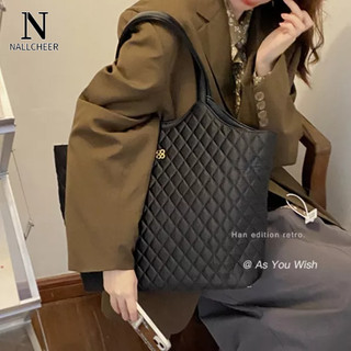 Túi xách NALLCHEER cỡ lớn màu trơn họa tiết hình thoi thời trang dành cho nữ