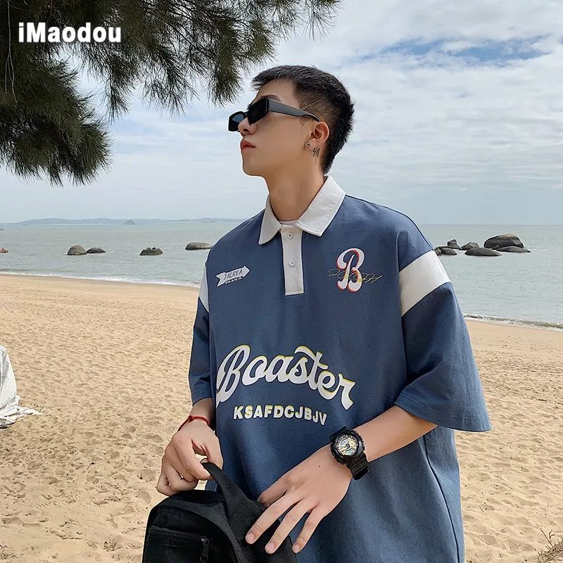 Áo Thun polo Ngắn Tay Dáng Rộng Thời Trang Mùa Hè Cá Tính Dành Cho Nam