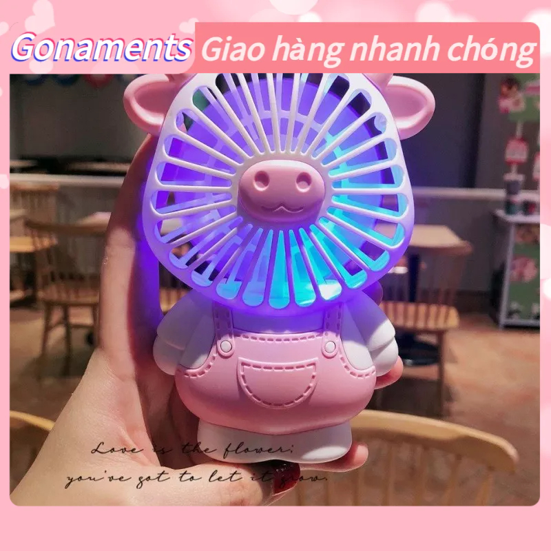 Quạt Cầm Tay Mini Sạc USB Dễ Thương Kitty Gấu Cún Thỏ Nhiều Hình Dễ thương cho người lớn và trẻ em Gonaments T.