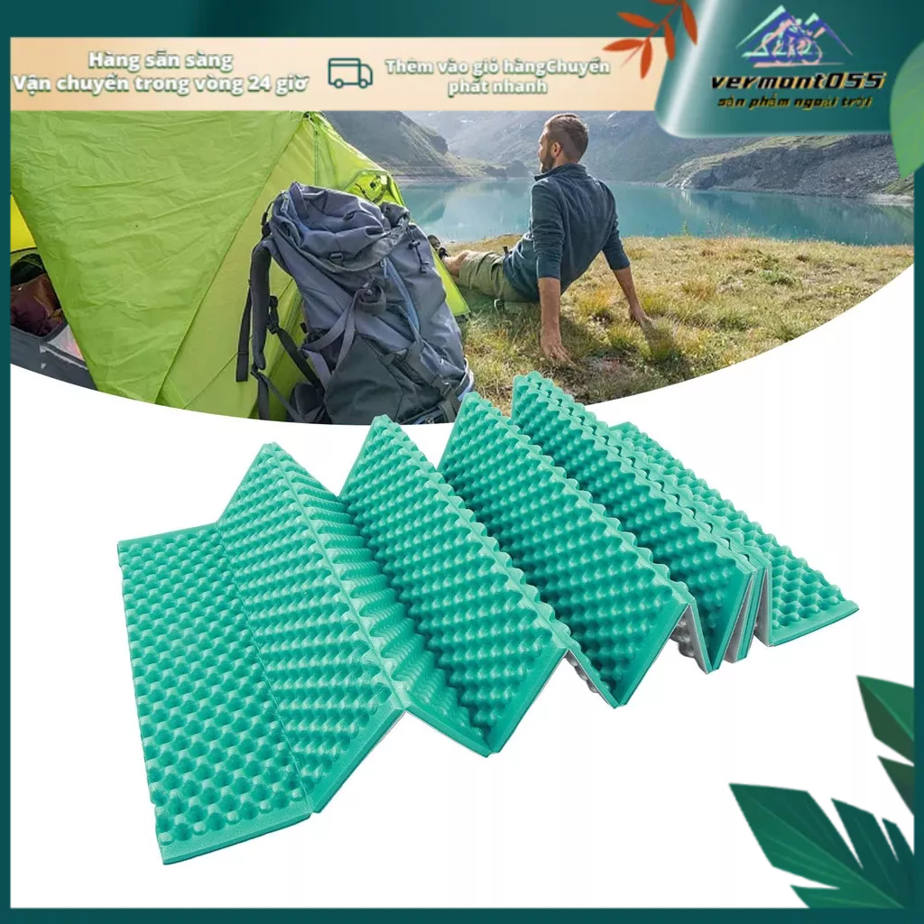Vermont055 Đệm Ngủ Gấp Thùng Đựng Trứng Hai Mặt 190x61cm Mềm Mại Ấm Áp Thoải Mái Nệm Cho Cắm Trại