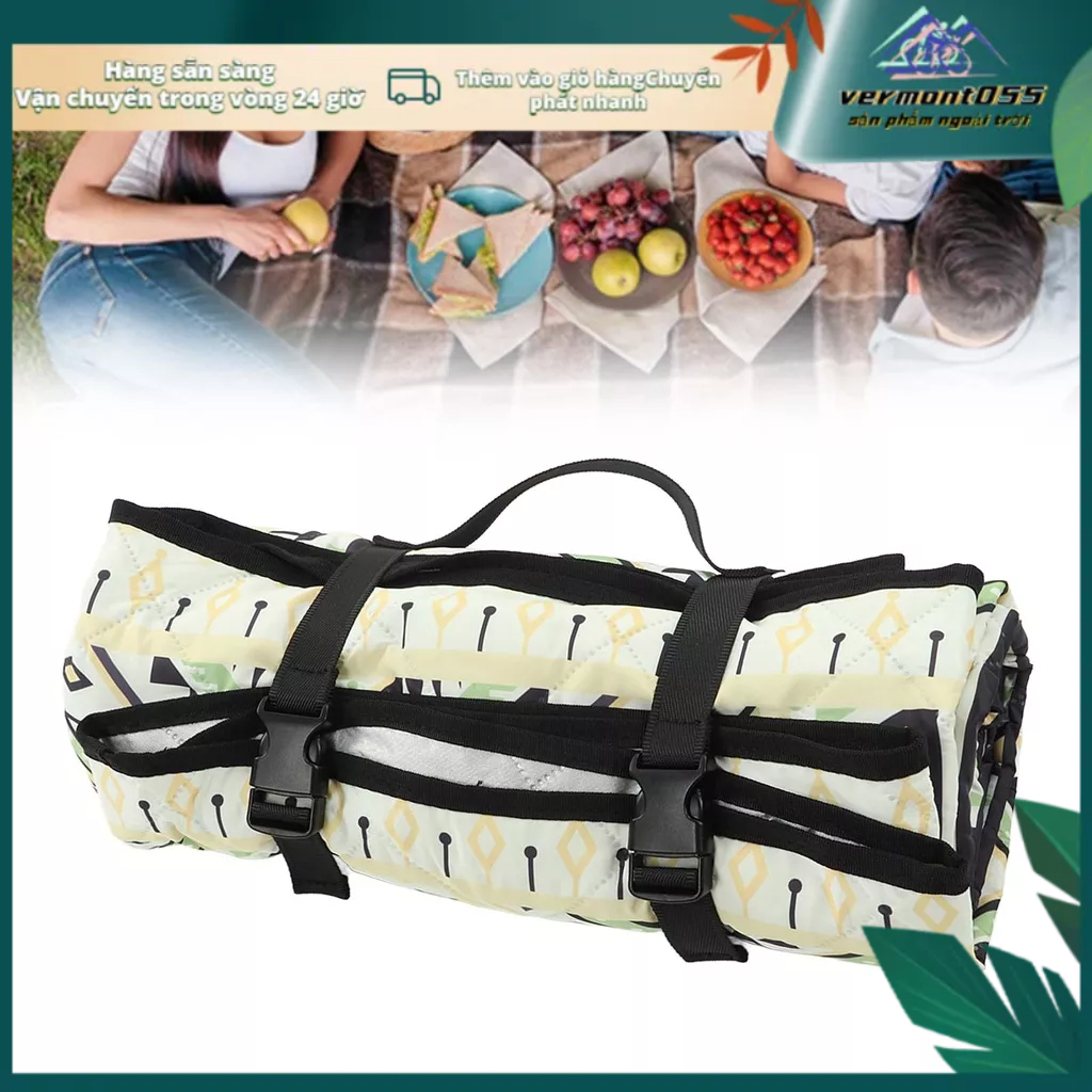 Vermont055 Chăn Dã Ngoại Ngoài Trời 4.7ft X Dày 3 Lớp Thảm Chống Thấm Nước Cho Công Viên Cắm Trại Du Lịch Cỏ