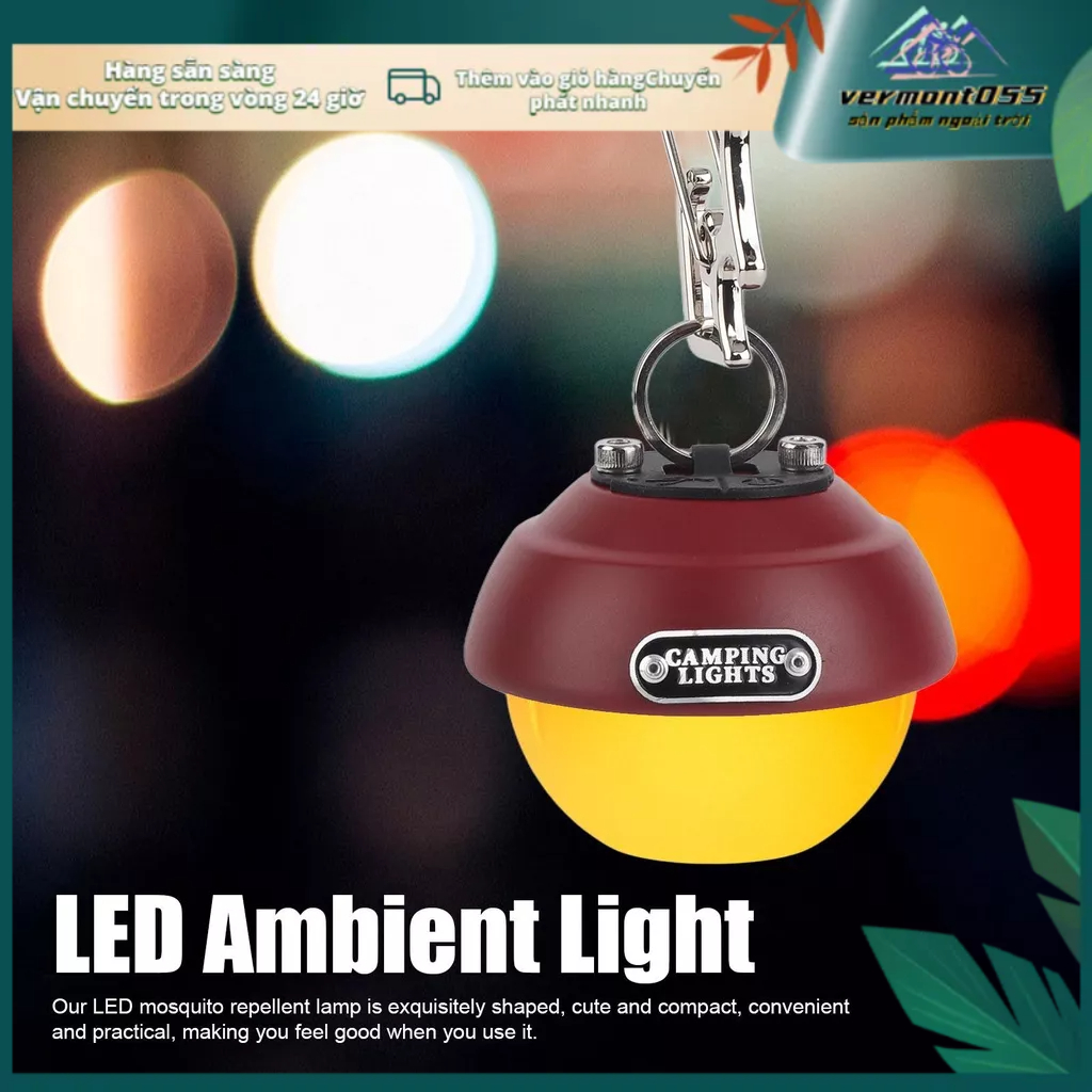 Vermont055 Đèn đuổi côn trùng ngoài trời IPX4 Loại C LED cắm trại có thể sạc lại xung quanh