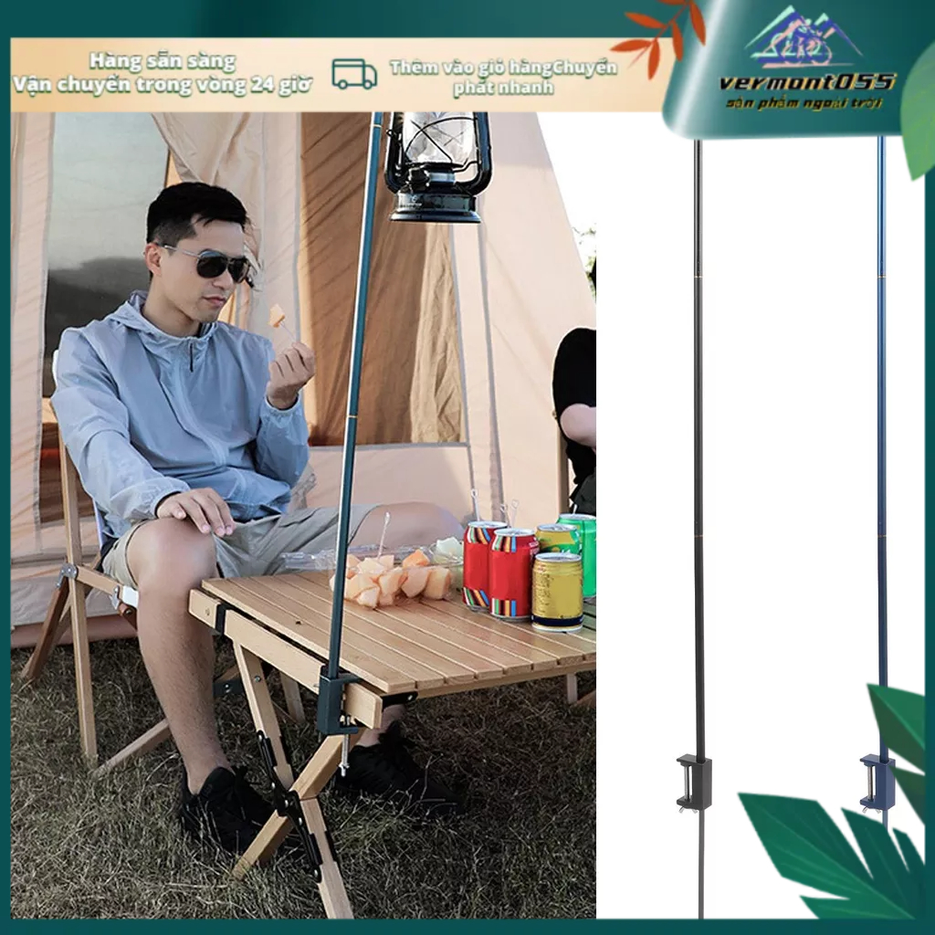 Vermont055 Đế đèn lồng di động có thể gập lại Giá đỡ hợp kim nhôm cho BBQ cắm trại ngoài trời