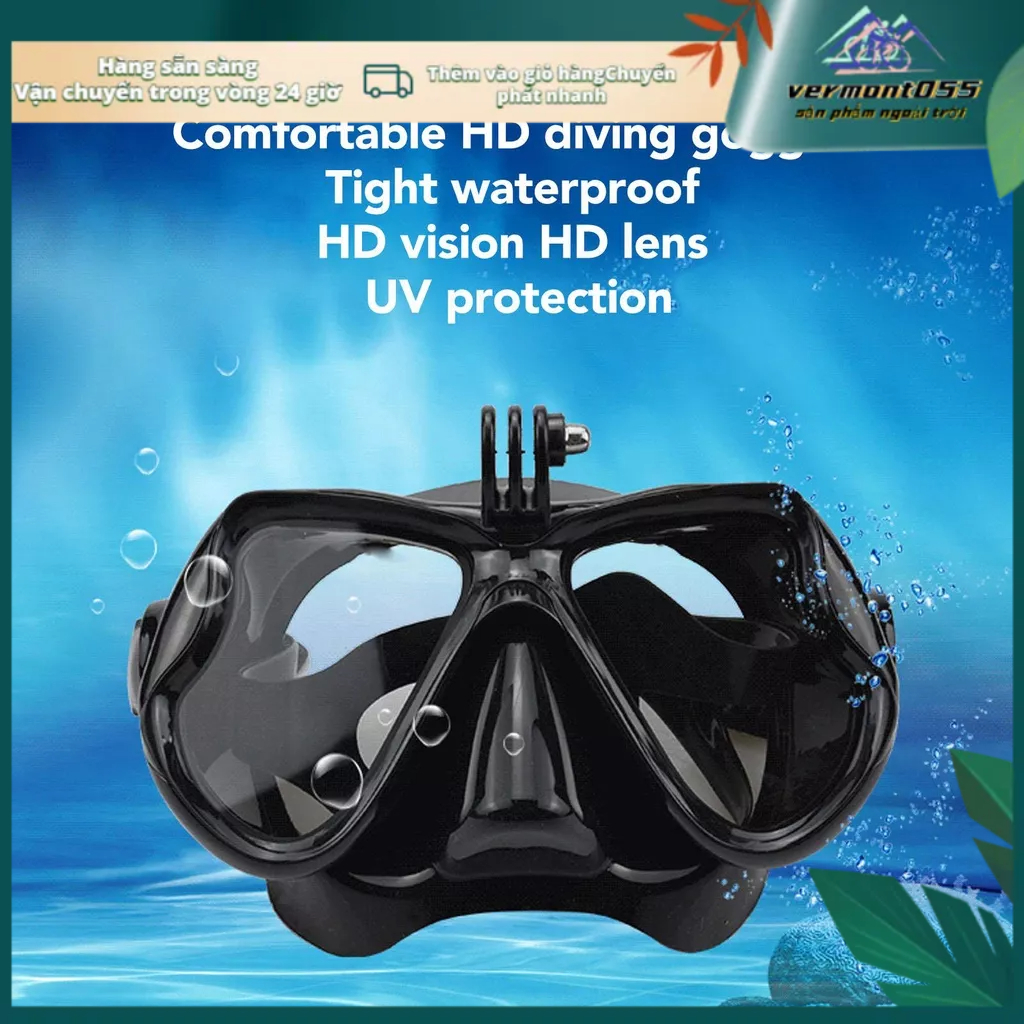 Vermont055 Kính Bơi Lặn Chống Nước HD Sương Mù Có Bịt Mũi Cho Nam Nữ