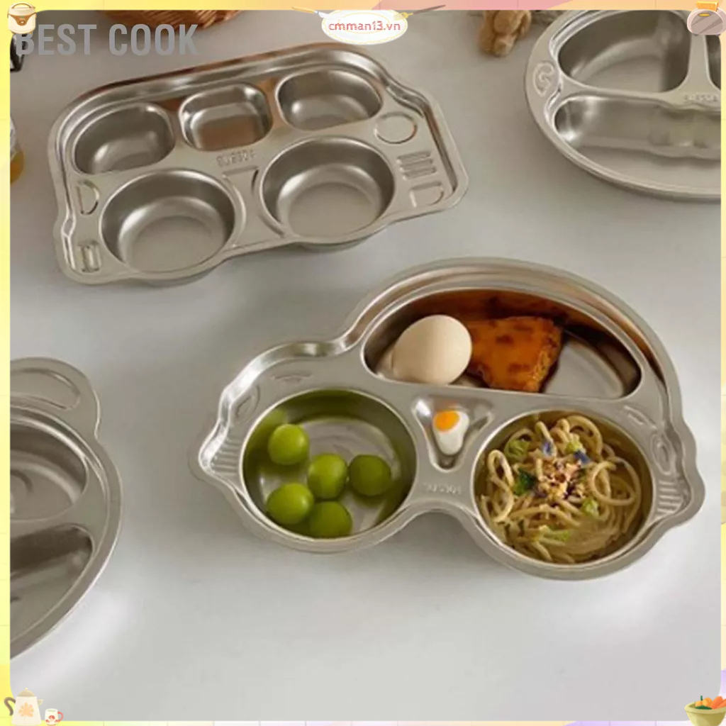 Best cook Đĩa Chia Bằng Thép Không Gỉ Cấp Thực Phẩm Hoạt Hình Dạng Ngộ Nghĩnh Khay Ăn Tối Cho Mẫu Giáo