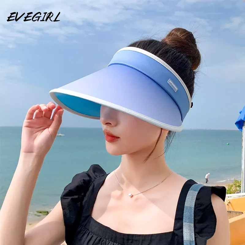 Evegirl Mũ Thể Thao Chống Nắng Vành Cứng Màu Gradient Có Thể Điều Chỉnh Kích Cỡ Lớn Phong Cách Mới Mùa Hè Cho Nữ